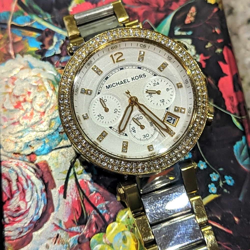 MK5687 Women's Parker Silver Dial Two Tone Steel C